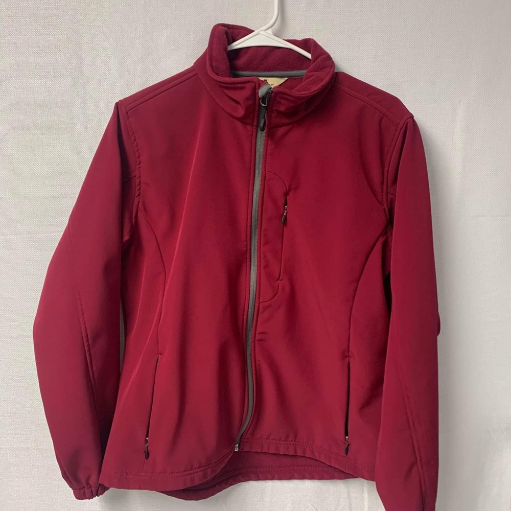 Women's red zip up jacket